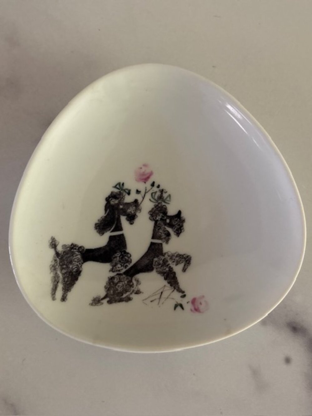 Vintage Rosenthal Poodle Dog Trinket Tray Porcelain Made in Germany